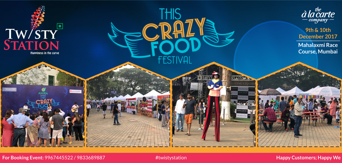 twistystation's tweet photo. Overwhelmed by the amazing response at #ThisCrazyFoodFestival 2017 :) Thank you so much @Nightnish , @rekhapg, #TheALaCarteCompany &amp; all our #HappyCustomers for your love &amp; support!!! 

#HappinessInTheCurve #PopUp #Food #Festival #Music #Entertainment #Events #Mahalaxmi #Mumbai https://t.co/s19WLb6Kbg
