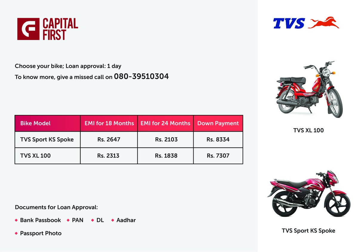 RunnrIndia's tweet photo. Easy and cheap #bike financing options from TVS motors and Capital First exclusively for Zomato-Runnrs! Join as #deliveryexecutive with Zomato and own a bike. https://t.co/2atw9oCa0u