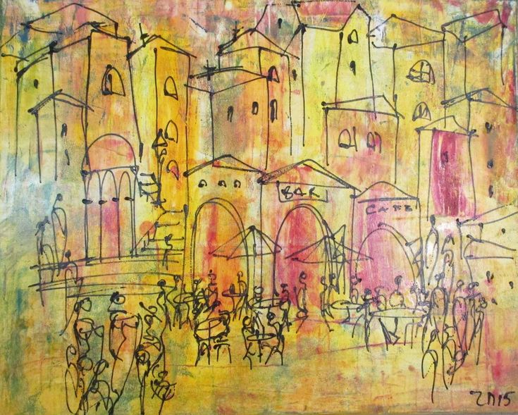 sunny side cafe - oilpainting 80x100c... by <a href="/sonjazeltner/">Sonja Zeltner-Müller</a> via <a href="/artfinder/">Artfinder</a> #oil #painting #art  artf.in/bgB6LA