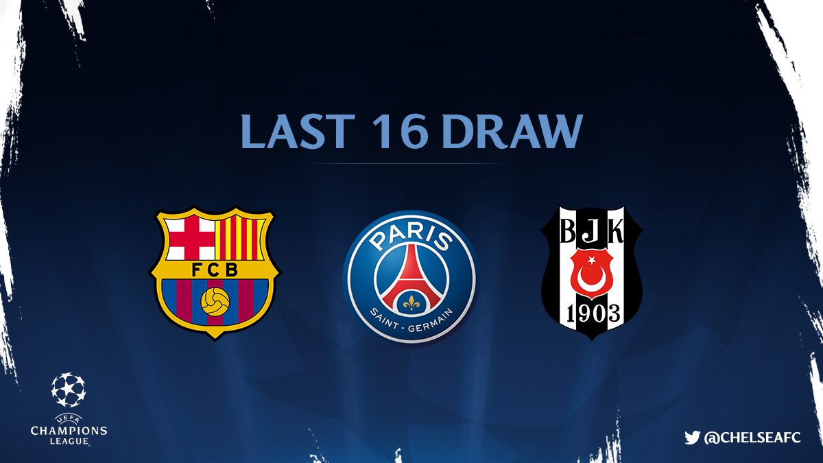 ChelseaFC's tweet photo. It's one of three teams for the Blues! 

The #UCLDraw will be starting shortly... https://t.co/8doORjXKXH