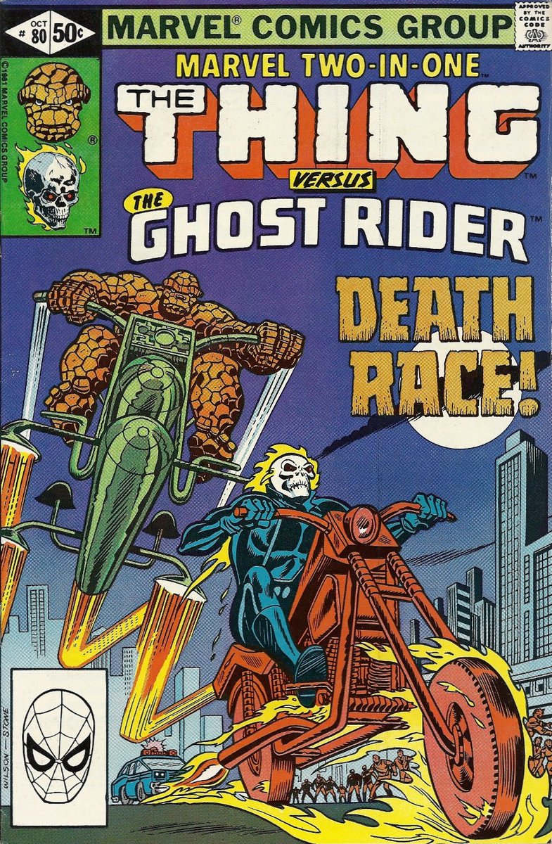 marvelinthe80s's tweet photo. Marvel Two-In-One #80 by Tom DeFalco and Ron Wilson (1981)

#Marvel #Comics #80s #1980s #MarvelComics #Art #ComicArt #GhostRider #Thing #TheThing #FantasticFour #FF #Marvelinthe80s https://t.co/8K4DeiPAq1