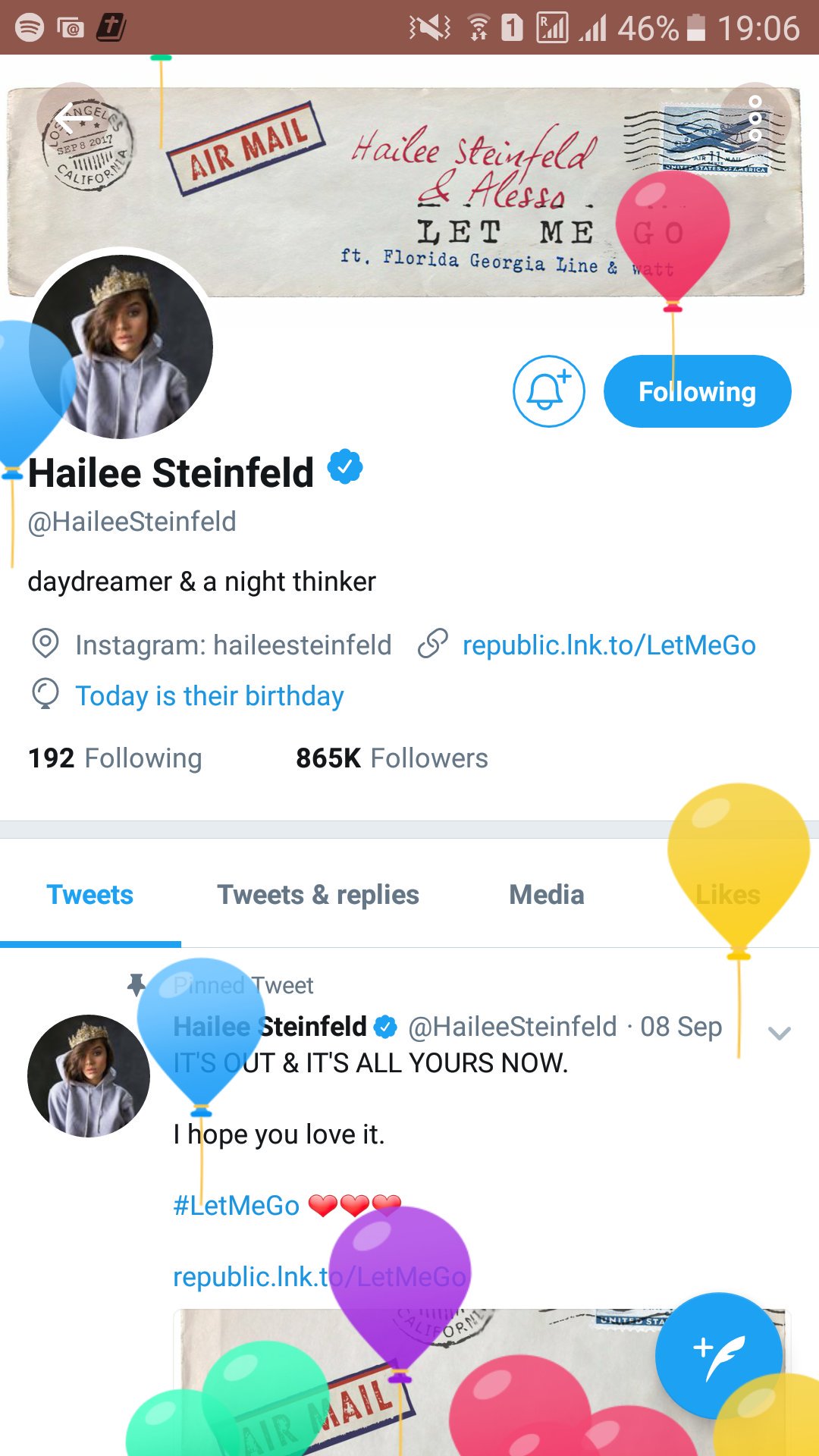 HAPPY BIRTHDAY HAILEE STEINFELD I WISH YOU ALL THE BEST. ENJOY YOUR DAAAAY. 