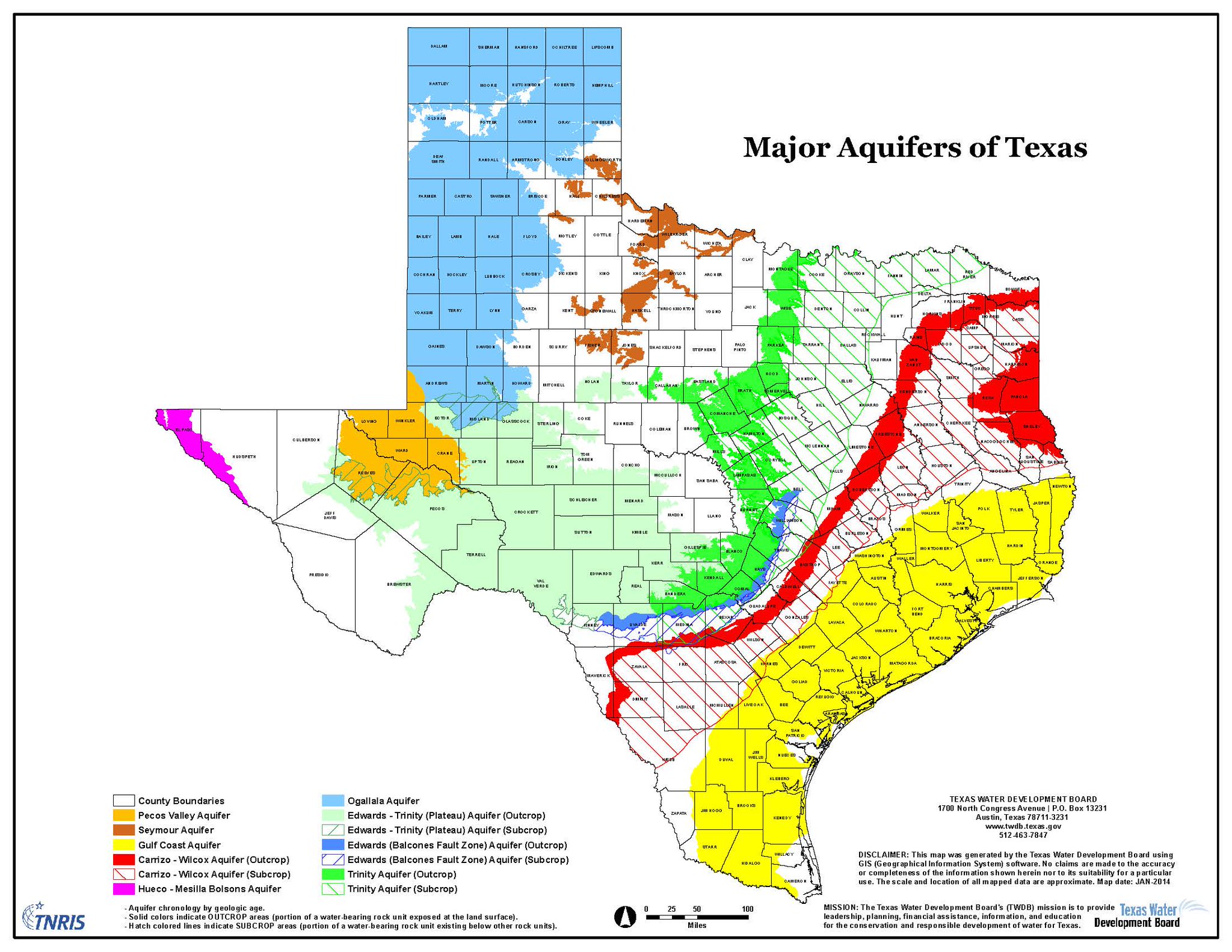Texas Water Aquifers Map