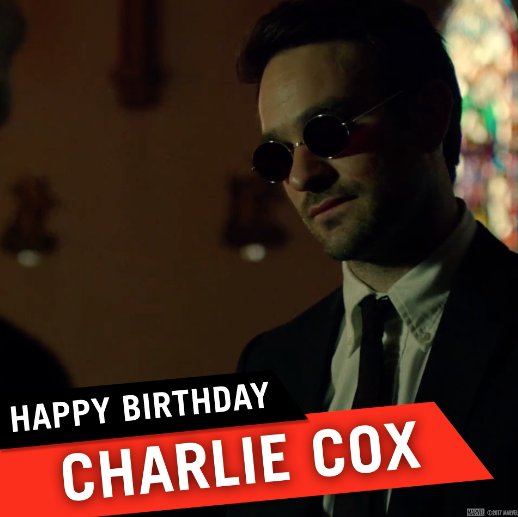 Many happy returns Charlie Cox! message us your birthday messages for the man behind Daredevil\s mask 