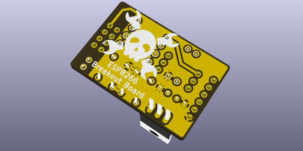 hackaday's tweet image. #ESP8266 breakout w pin headers! Created by HAD writer @anool: bit.ly/1TUfynh #Hackadayio