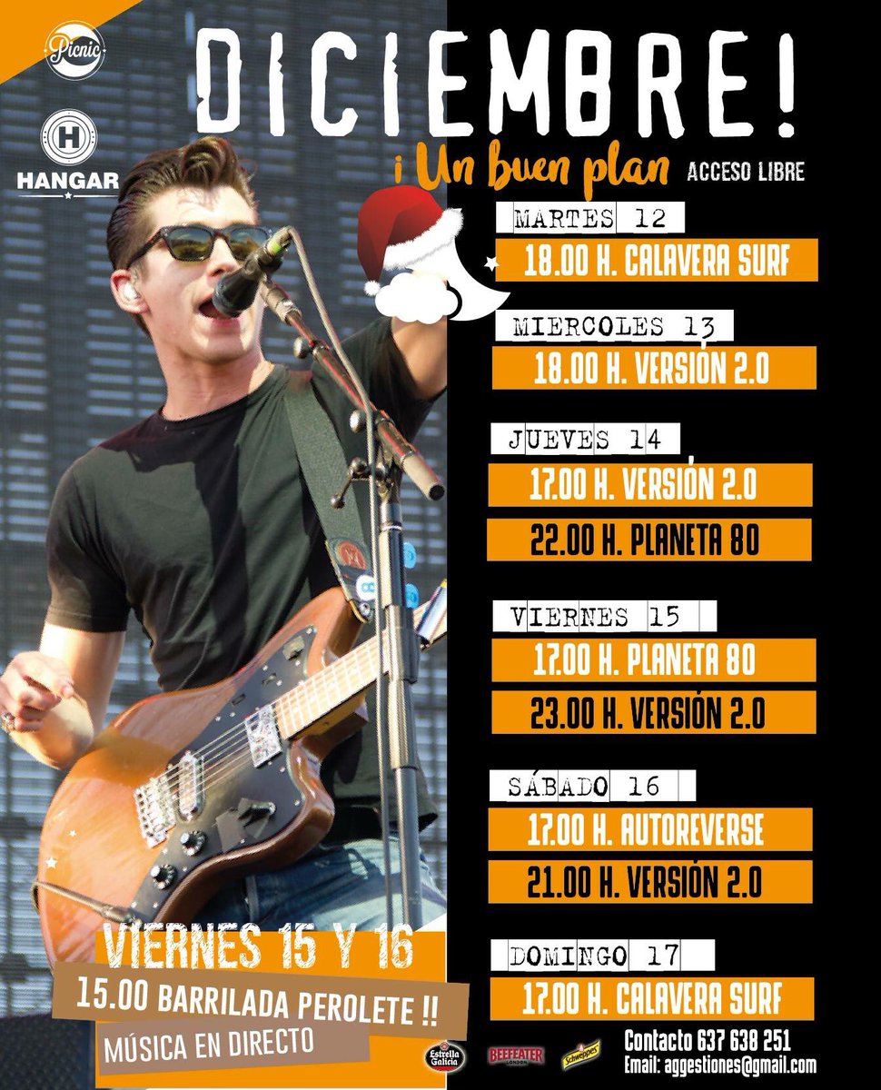 Hangar Cordoba (@hangarcordoba) on Twitter photo Agenda semanal <a href="/Planeta80_/">Planeta 80</a> <a href="/versionesp/">Versión 2.0</a> <a href="/autoreversevers/">Autorever Versiones</a> #calaverasurf #Cordoba #Navidad2017 #Musica #DIRECTO Agenda semanal <a href="/Planeta80_/">Planeta 80</a> <a href="/versionesp/">Versión 2.0</a> <a href="/autoreversevers/">Autorever Versiones</a> #calaverasurf #Cordoba #Navidad2017 #Musica #DIRECTO
