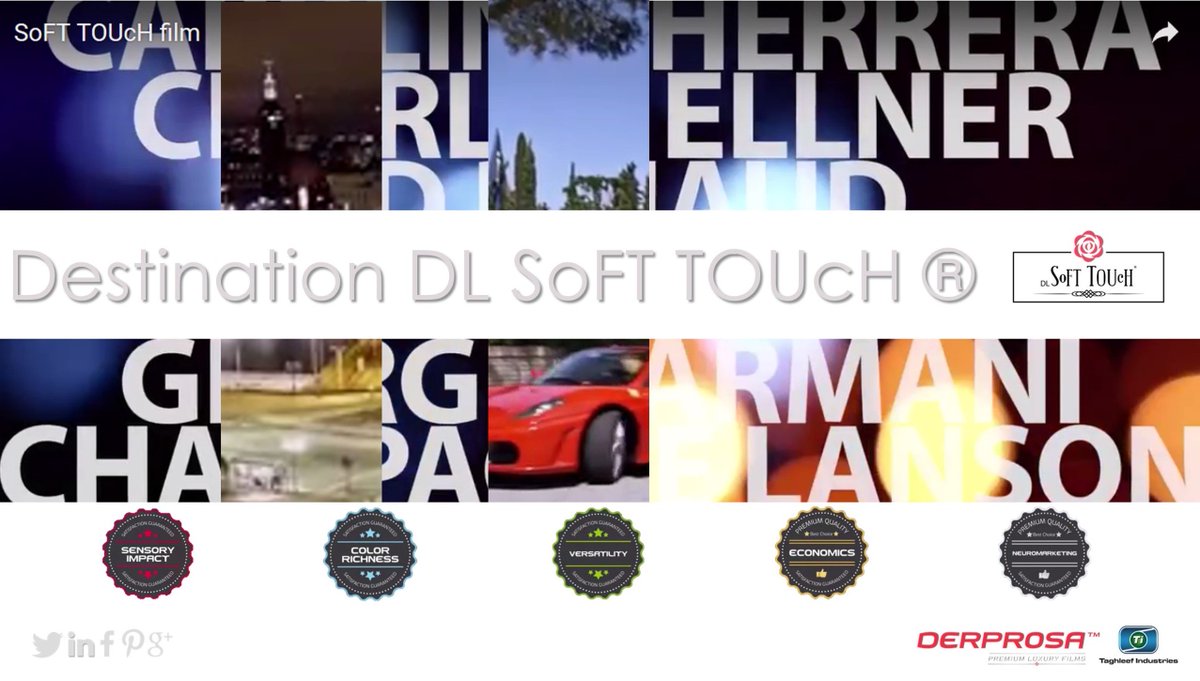 DerprosaFilm's tweet photo. DL SoFT TOUcH®: 5 reasons that will change the way you think about Lamination. #WatchNow https://t.co/MDABabntyw
#luxury #films #lamination #genuine #SoFT_TOUcH #scuffresistance #originalcolors #exclusivity #finishes #packaging #design #printing #offset #screenprintingUV https://t.co/MzCZbxwf31
