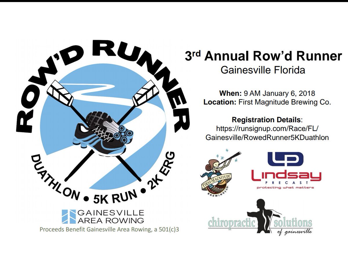 Less than 4 weeks until our 3rd Annual Row'd Runner...now featuring a 5K run!