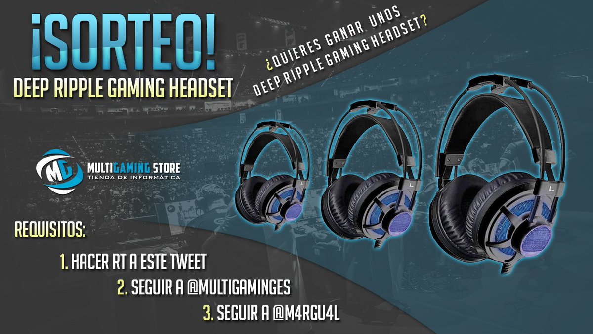 🎄 ¡#SORTEO de unos Auriculares Gaming DEEP RIPPLE! (30,00€) 🎅

Para participar➡ Haz #RT, Sigue a @MultiGamingES y a @m4rgu4l 😉
Es internacional. ¡Muchísima suerte! 💪