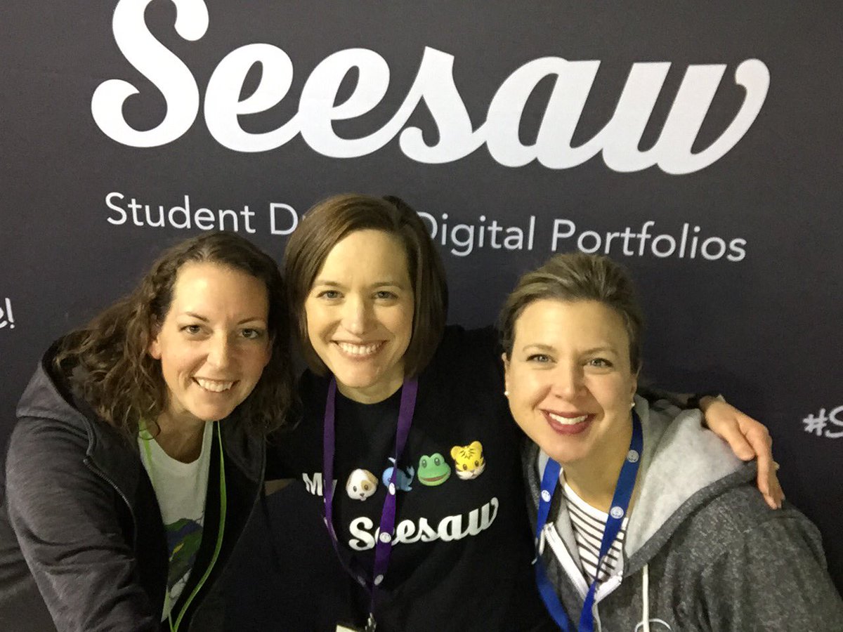 MrsGadkey's tweet photo. Love hanging with @Seesaw Ambassadors @britt_theis @Amanda__Maul at #TIES17 come see us at booth #431 https://t.co/IaRLb3ybZf