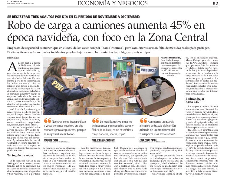 DrivetechIS's tweet image. Robo de carga a camiones aumenta 45% en época navideña! Protégete con Drivetech!