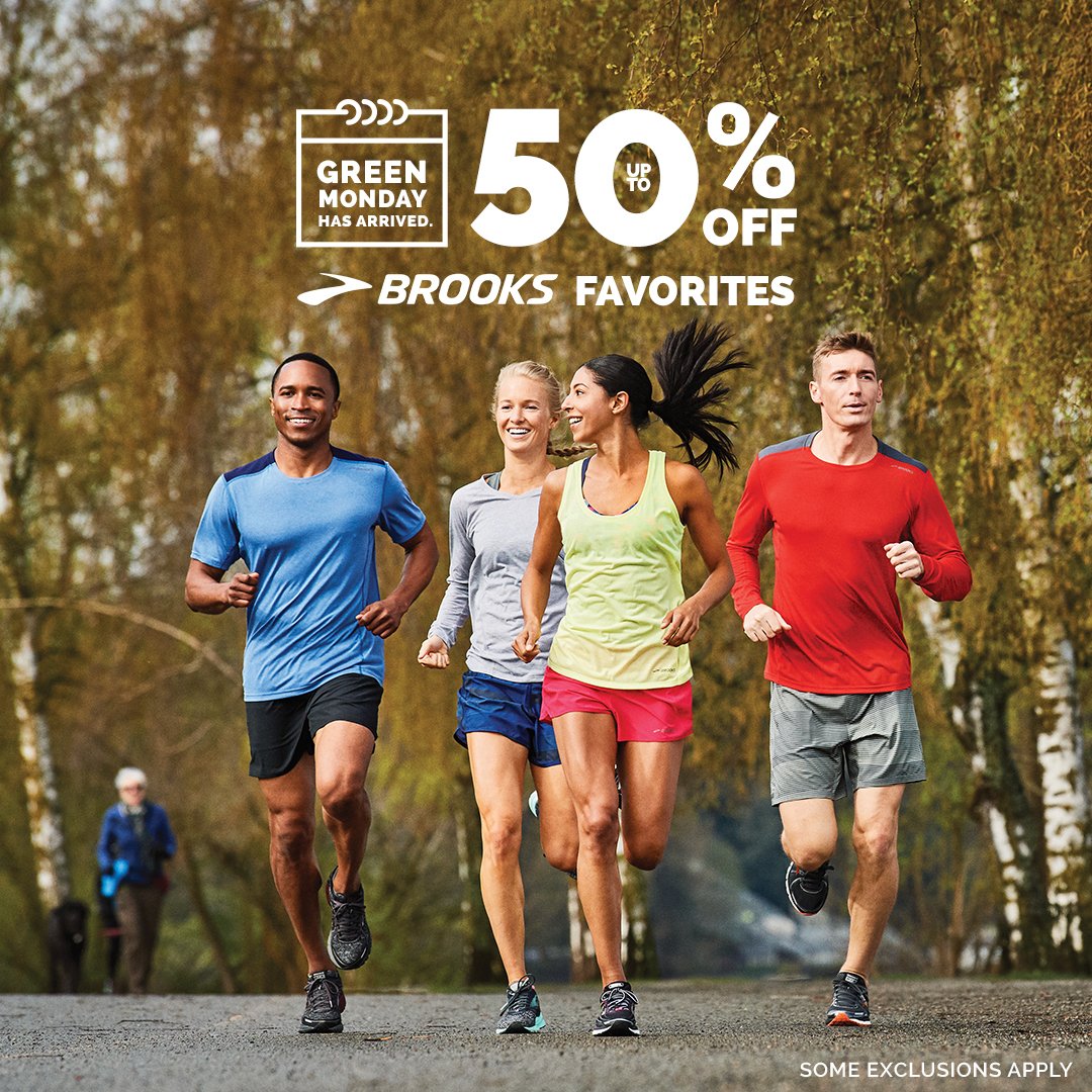 Missed out on Cyber Monday? Fear not because we have even better #GreenMonday deals just for you! Shop the #BrooksRunning #blowoutsale to get up to 50% off footwear faves in select sizes and colors: ow.ly/BeNb30h6To3 
*online-only; some exclusions may apply