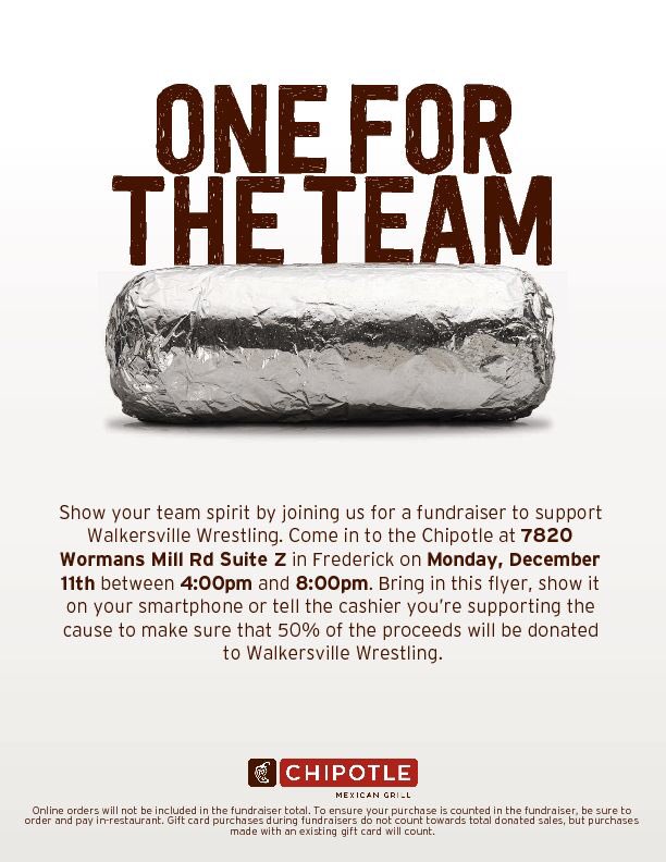 WHSLionsWrestle's tweet photo. Tonight is the night! Stop into Chipotle by Wegmans from 4pm-8pm this evening, 12/11, show this flyer, and 50% of sales will be donated back to WHS Wrestling! https://t.co/ovZBV3WB2m
