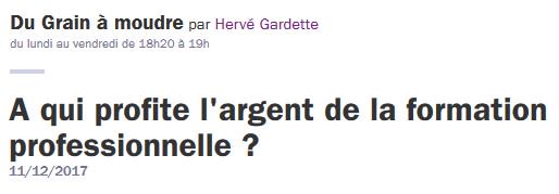 A qui profite l'argent de la formation professionnelle ? Débat à suivre ce soir à 18h20 sur <a href="/franceculture/">France Culture</a> (@grain_a_moudre) Avec notamment Christophe Marty, journaliste à l'AEF frama.link/formpro