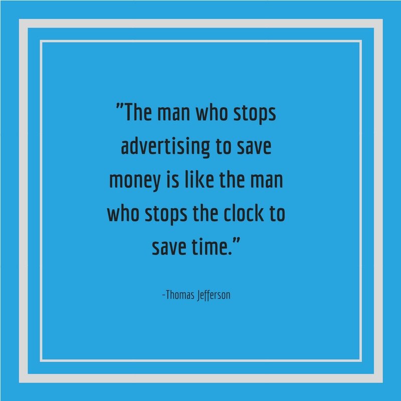 Quote of the day -  'The man who stops advertising to save money is like the man who stops the clock to save time.' -Thomas Jefferson
#smallbizowner #smallbiztips #smallbizcoach #entrepreneurtips