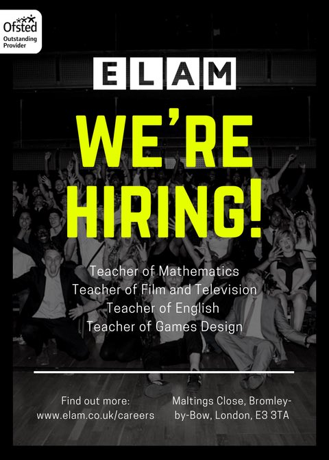 ELAMhq's tweet image. Join the gang!!!!! Visit elam.co.uk/careers to find out more! Please share far and wide 🙌