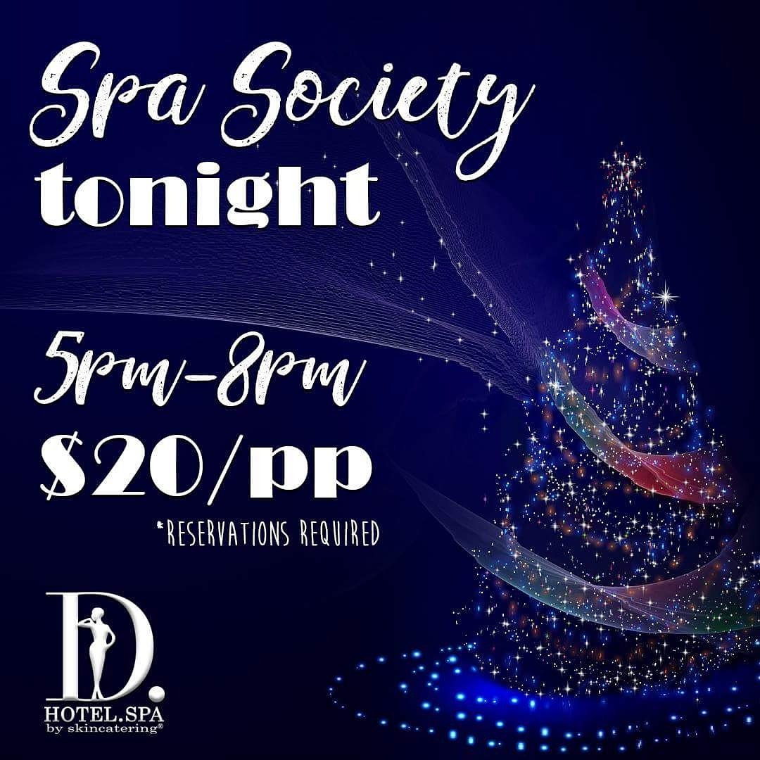 SPA SOCIETY IS TONIGHT!!

Last one before the new year. Come get a mini relaxing service and a  tasty beverage of your choice at The Mick!  Reservations are Required. $20/pp.

CLICK HERE TO BOOK: secure-booker.com/SkinCateringDH…