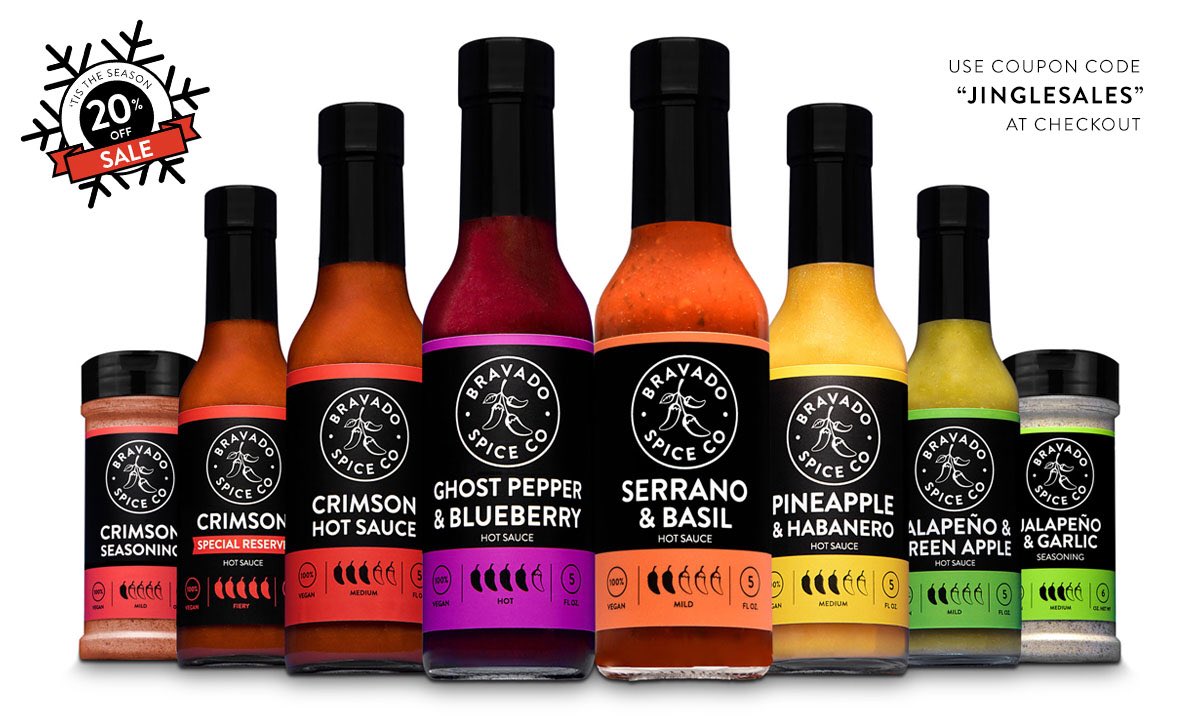 Jingle bells, #TeamBravado is having a sale, take 20% off today! Valid until Dec 18th at midnight. Use coupon code “JINGLESALES” at checkout. bravadospice.com/shop/