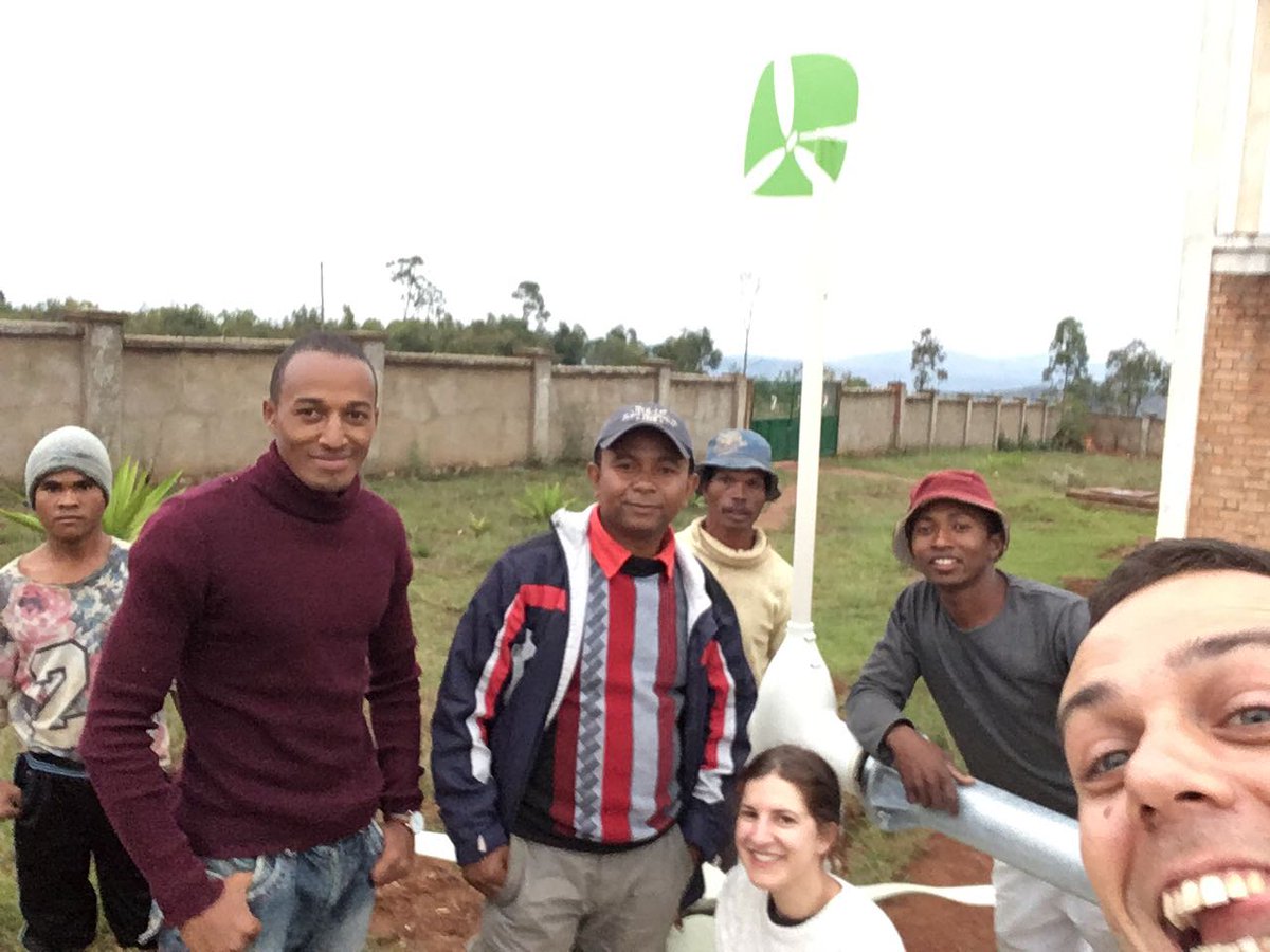 InnoVentumAB's tweet photo. Great update from #Madagascar: we have now fully installed a #Dali PowerTower hybrid wind-solar system that will bring clean energy to the charity organisation in Mandiavato! #RenewableEnergy #powertothepeople https://t.co/GnGpTEZIGi