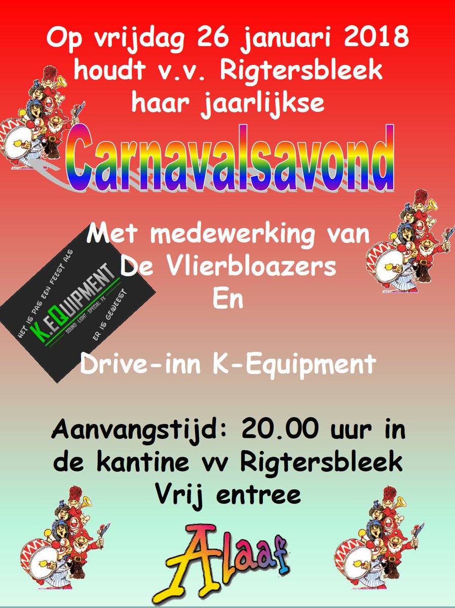 Noteer in je agenda: Carnaval bij De Bleek! rigtersbleek.nl/nieuws/9-algem… | #rigtersbleek #carnaval @Twekkeleveld #enschede