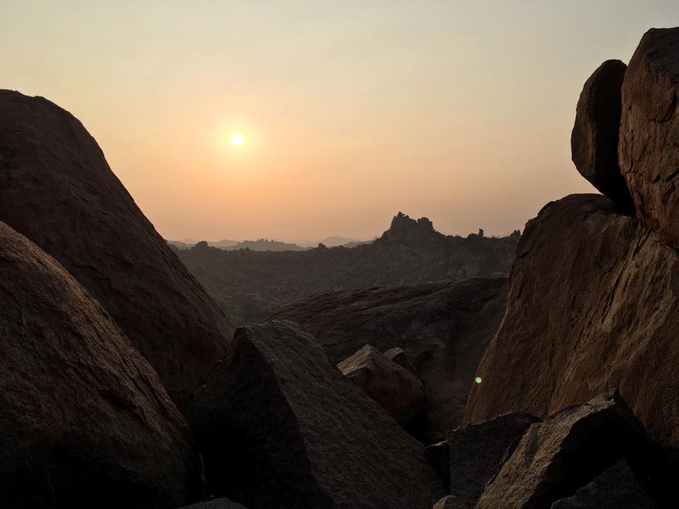 InglewolfVastu's tweet photo. The sun rising over Hanuman's Kishkinda from Mathanga Hill in Hampi is quite unparalleled to anything we've seen before on our spiritual travels. #InternationalMountainDay https://t.co/lWVk80dap0