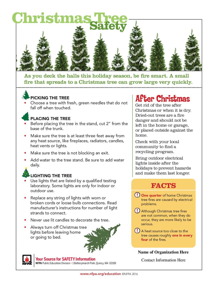 As you deck the halls this holiday season, be fire smart.  A small fire that spreads to a Christmas tree can grow large very quickly.
Here are some tips courtesy of nfpa.org/education