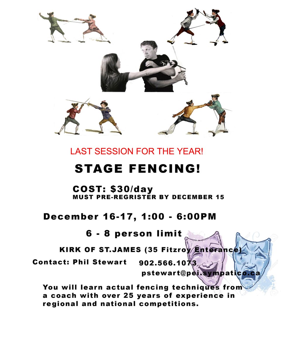 fencingpei's tweet photo. Add to your acting tool kit! Last session of the year. @upeisa,@HurricaneSU,@ChtownSSC,#fencing,#fitness,#pei https://t.co/DfEYD2TQdF