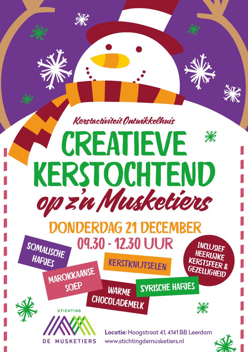 stgmusketiers's tweet image. Donderdag 21 december voor alle vrouwen van #Leerdam en omstreken een creatieve #multiculturele #kerstochtend in het #Ontwikkelhuis.
