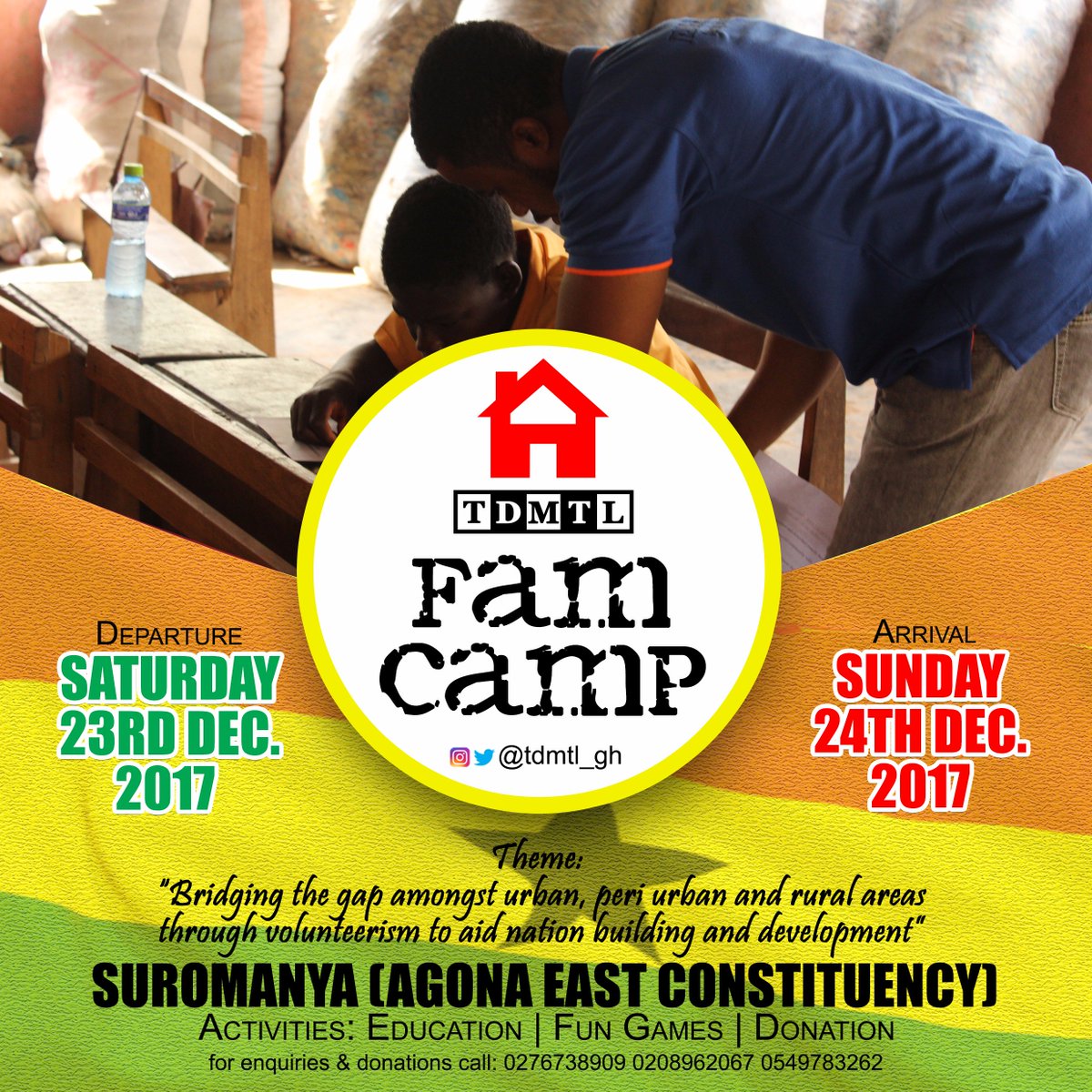 tdmtl_gh's tweet photo. We saved the best for last. This December!!! @tdmtl_gh Fam Camp #Volunteerism 🇬🇭🌍 https://t.co/X60WwI6A5O