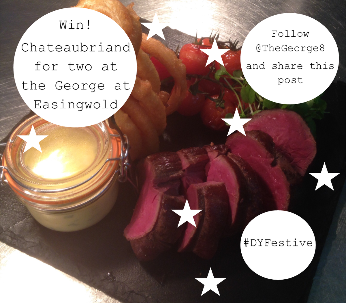 Have you entered Day 17 of our Deliciouslyorkshire advent giveaway to #Win Chateaubriand for two at The George in Easingwold! Simply follow @TheGeorge8 and retweet! #DYFestive