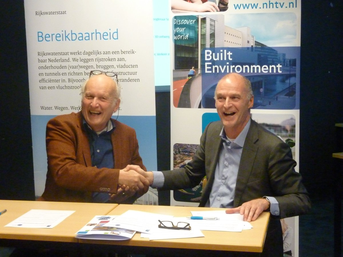 Samenwerking NHTV en Rijkswaterstaat getekend! Komende 3 jaar werken aan de ontwikkeling van Intelligente Transport Systemen, data en nieuwe Mobiliteitssystemen.