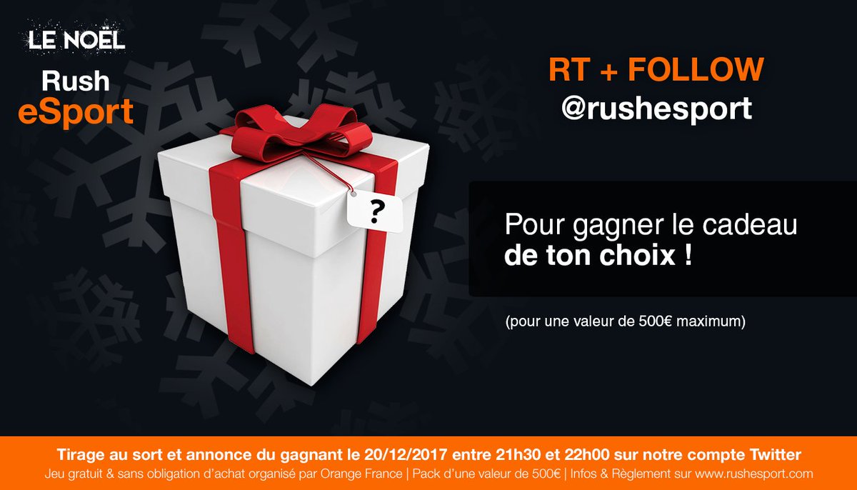 RushEsport's tweet photo. 🎄 LE NOEL RUSH ESPORT - CADEAU N°6 🎄

✅ RT + FOLLOW pour tenter de gagner 500€ de cadeaux de ton choix !

👀 Infos : https://t.co/cIZHEHARan https://t.co/VliRtWcJGu
