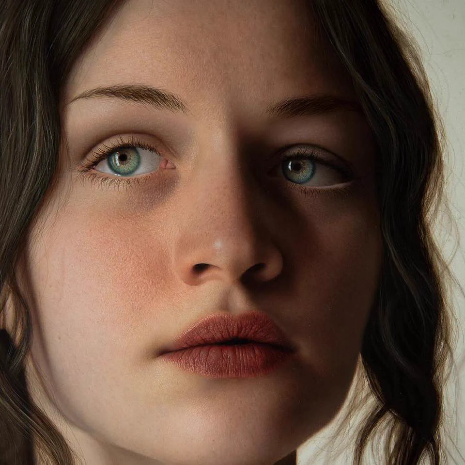 アップの写真では本物にしか見えないw男性が描く女性の「絵」に注目！
