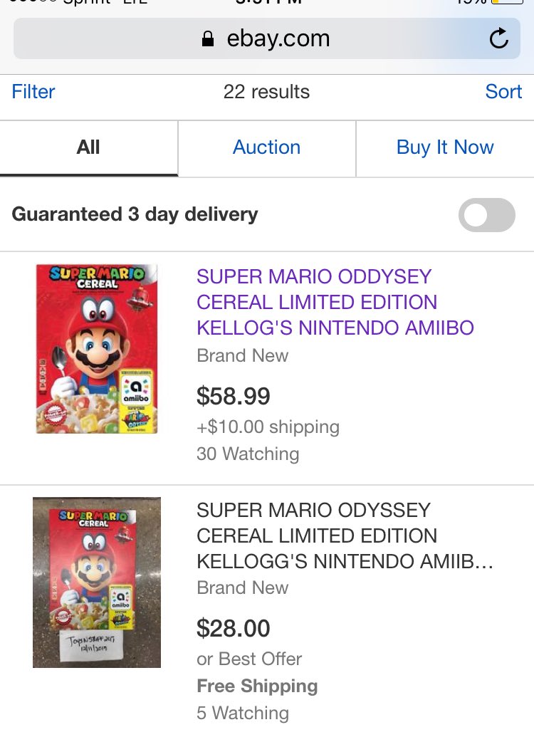 I seriously can't stand scalpers, way to ruin it for everyone. Can't find even one box of this cereal in Columbus for my little brother with special needs. Mario is his hero. Greedy people 👎👎👎#supermariocereal #supermario #nintendo #stayselfless @NintendoAmerica @KelloggsUS