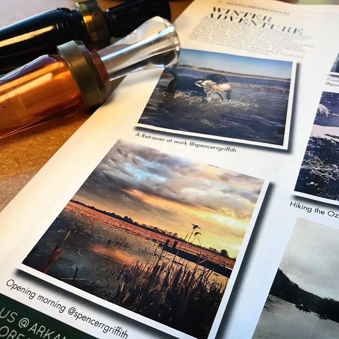 stoneward's tweet photo. Our client, Spencer Griffith of @ARGameandFish has two photos featured in the Winter 2017 Edition of @ArkansasWildMag. Pick up your copy today! 🦆 #LittleRock #ARGameAndFish https://t.co/a8yJEB37v0