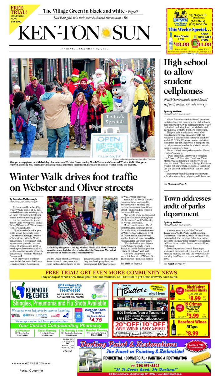 Stay on top of what's new throughout the Tonawandas and Kenmore by subscribing to the Twin Cities Sun or Ken-Ton Sun. Call 716-849-4000 to get home delivery every week.