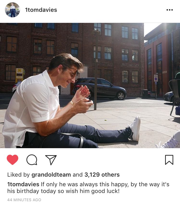 tom davies just posted this photo of leighton baines and it is an absolute dream