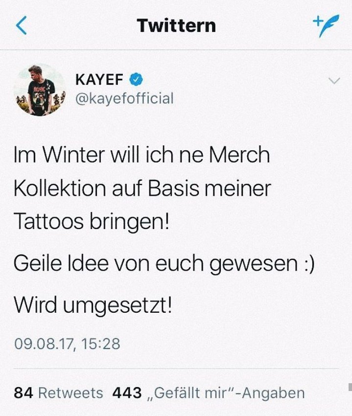 Yvonne_kayef's tweet photo. Ja Herr Fichtner kommt dann noch was @kayefofficial da hat die Liebe @thisiskinga aber gut aufgepasst ❤❤ #Teamkayef #Kayef #kayefMerch https://t.co/F4XqU1ieht