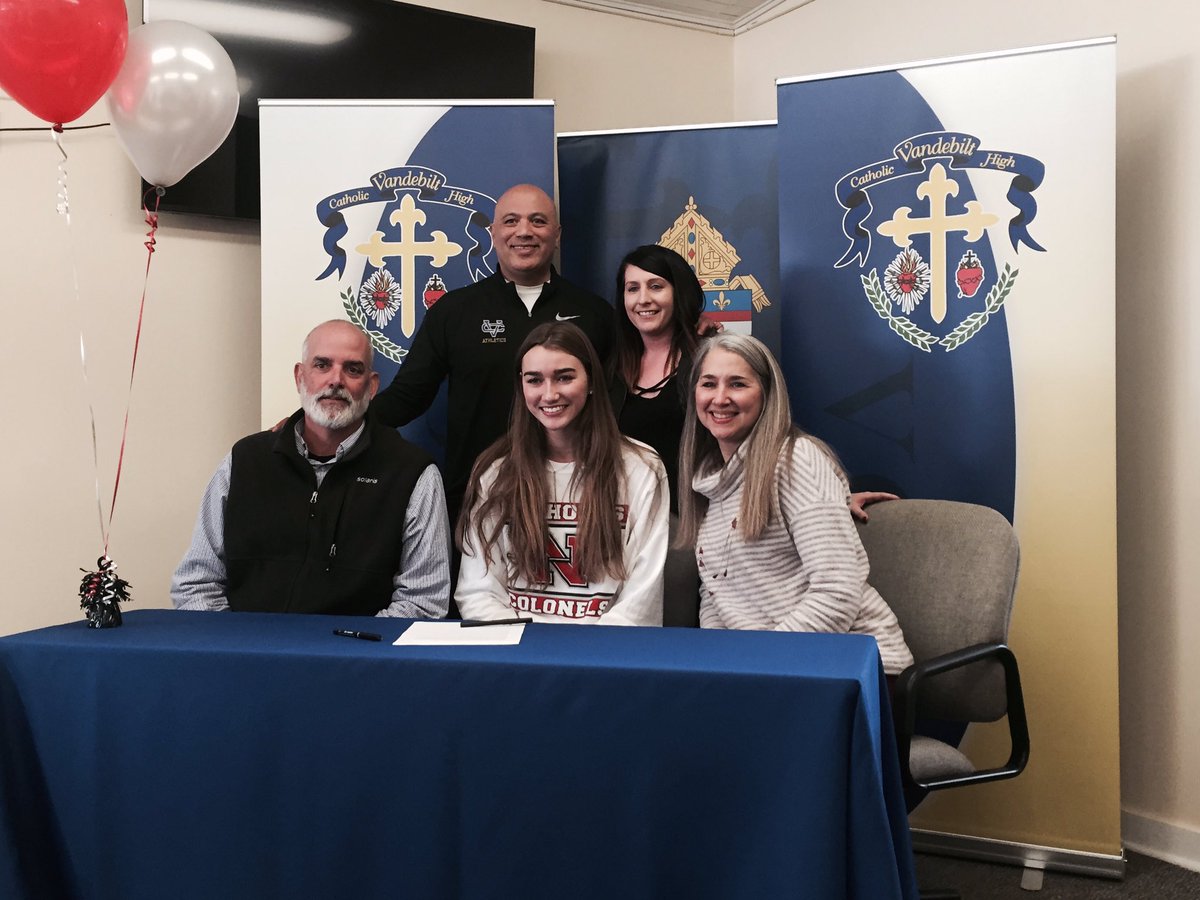 courierchris's tweet photo. Congratulations to Vandebilt volleyball player Emily Gauthreaux for signing with Nicholls State today. She helped VC win state this year. https://t.co/k163yZIZzS