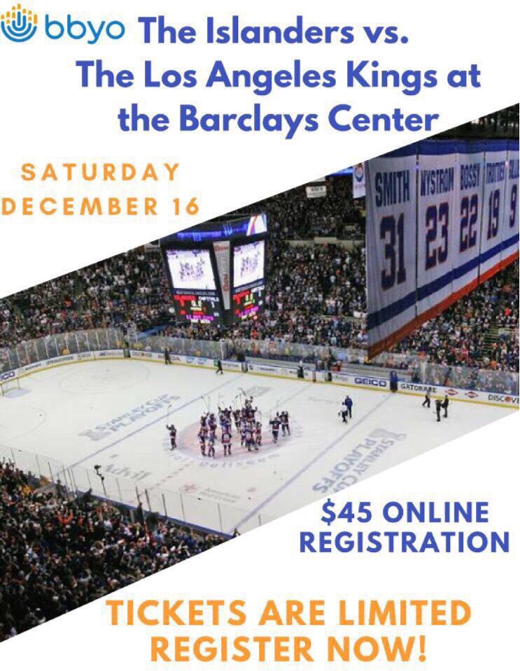 Until Friday if you get an AZA prospect for bbyo signed up, you and the prospect go to the Islanders game FOR FREE!!! Don't miss this opportunity!!!!!