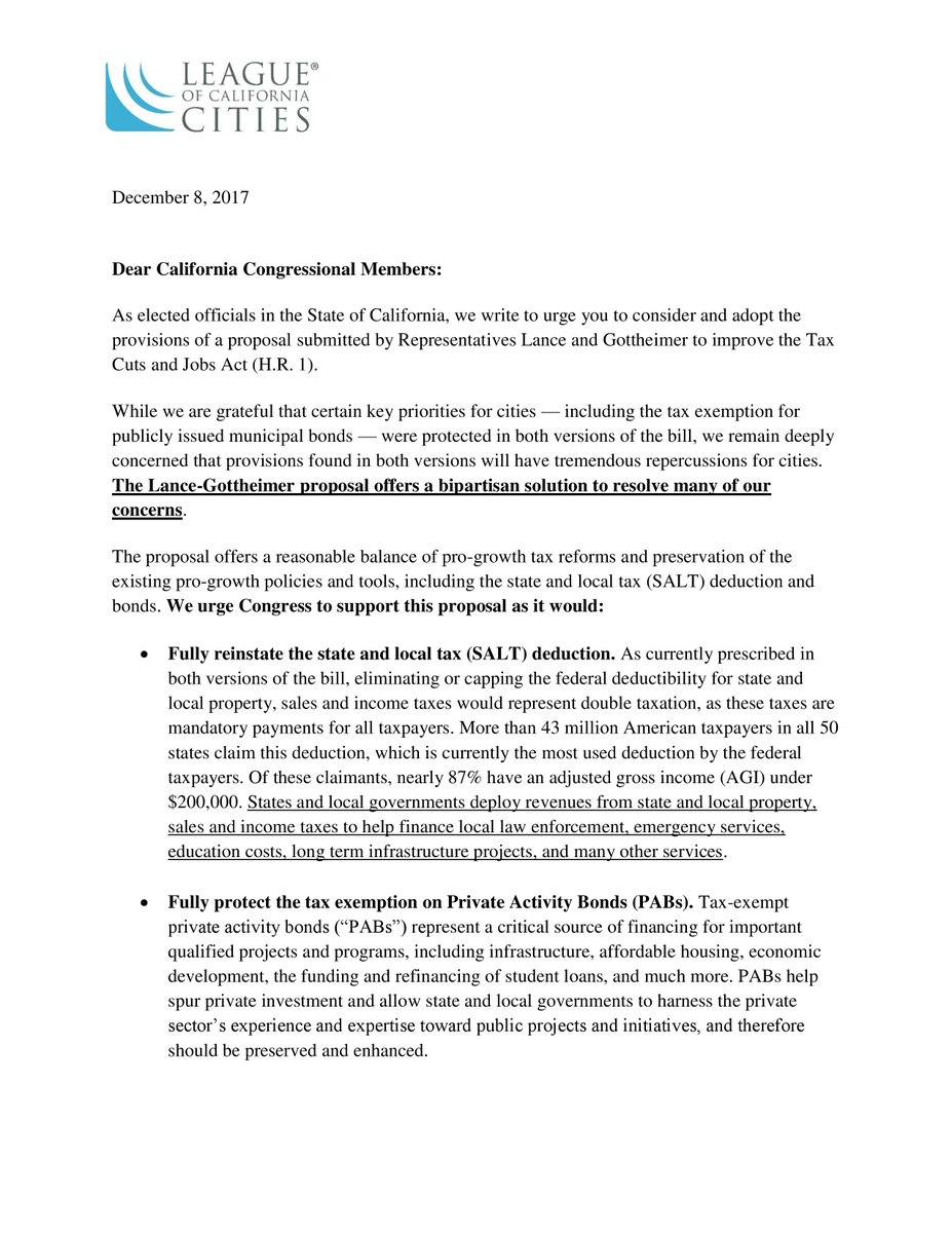 RendonAnthony's tweet photo. Hundreds of California's mayors and city council members urge Congress to reject the current #GOPTaxPlan. @CaCities https://t.co/pn6Y3nYLc1