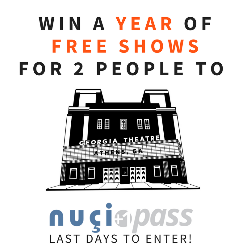 Nucisspace's tweet photo. https://t.co/peEKPA98uO THIS IS IT FOLKS!! Last days to enter #nucipass WIn a year of free shows to Georgia Theatre & 15 more Live Music Venues in GEORGIA! Don't live here? #WINIT&GIFTIT Support our MUSICIANS! #musicvenueshelpingmusicians #bestprizeeverintheworld https://t.co/t58LtG3IHc