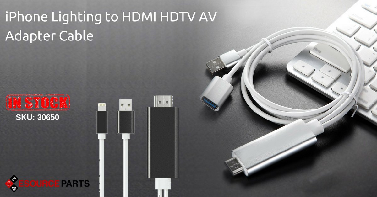 Esourceparts's tweet image. iPhone Lighting to HDMI HDTV AV Adapter Cable $29.99. Product SKU: 30650. 
📞647-977-2049 👉 goo.gl/sw1uKe 
#iphone #iphoneadapter #iphonecable #cable #hdmicable #hdmi #adapter #Toronto #gta #Mississauga #Brampton #esourceparts