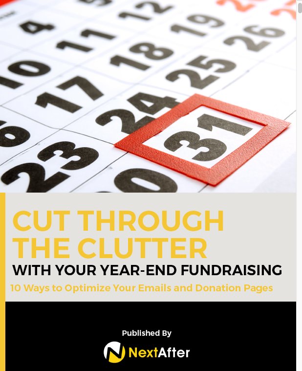 Cut through the clutter! Download this book from our friends at <a href="/NextAfter_/">NextAfter</a> to ensure stellar year-end fundraising results. buff.ly/2kZ4tr4 #nptech