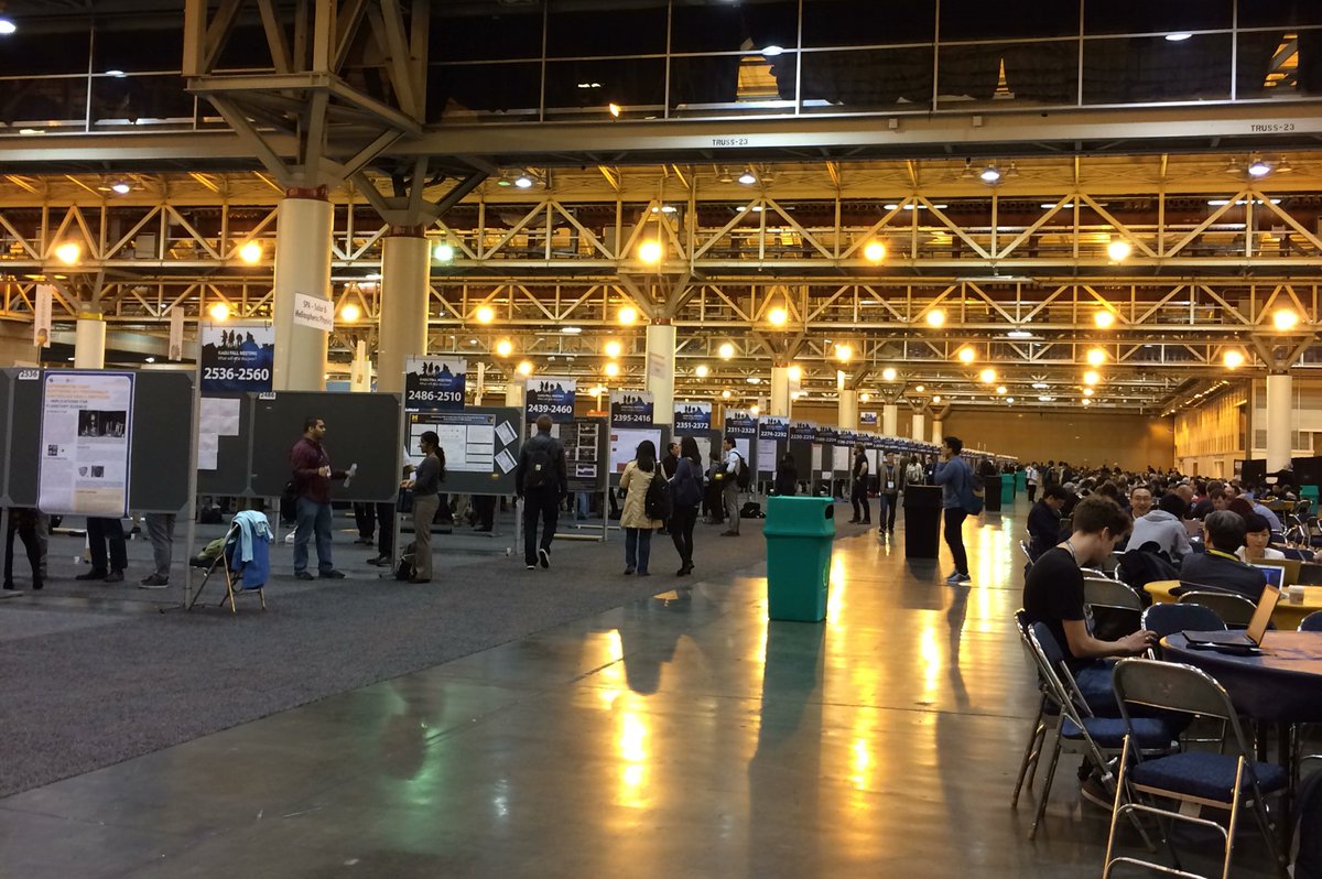 HALOLaboratory's tweet photo. Now that’s a poster session. Science as far as the eye can see #AGU17 https://t.co/zhCnnfsPOm