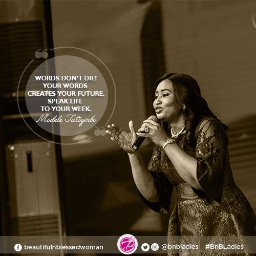 BnBLadies's tweet photo. Speak life to your week, your words creates your future. #modelefatoyinbo #pastormodele #beautifulnblessed #bnbladies #wordfortoday https://t.co/FEfOqMNL1a