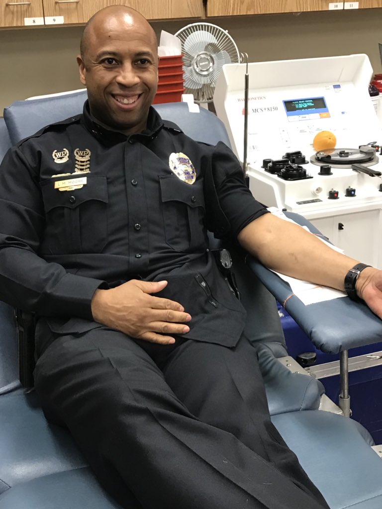 WichitaPolice's tweet photo. Battle of the Badges officially kicked off today @RedCross. #votelaw https://t.co/J2NoTkJ8gb