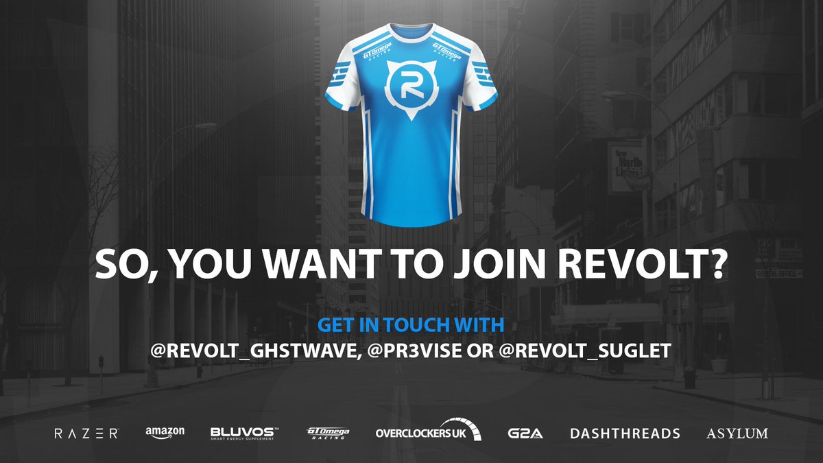 Want to join <a href="/Revolt_GamingHD/">Revolt Gaming HD</a>? 
Contact @Revolt_GhstWave, @Revolt_Suglet or myself.
#WeAreRevolt #BleedBlue