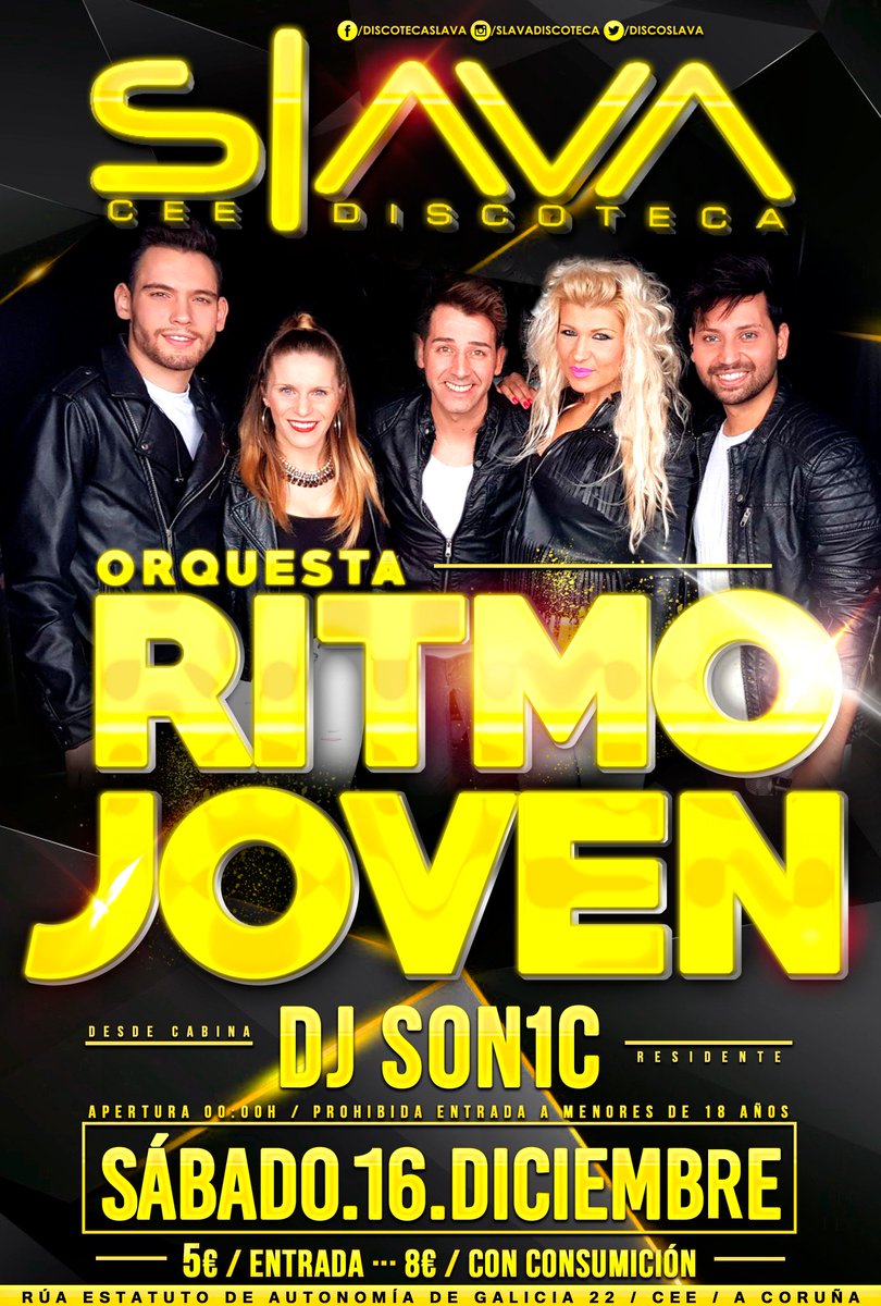 discoslava's tweet photo. Este Sábado en @discoslava recibimos a #OrquestaRitmoJoven 💃 https://t.co/FjbTbvPo3U