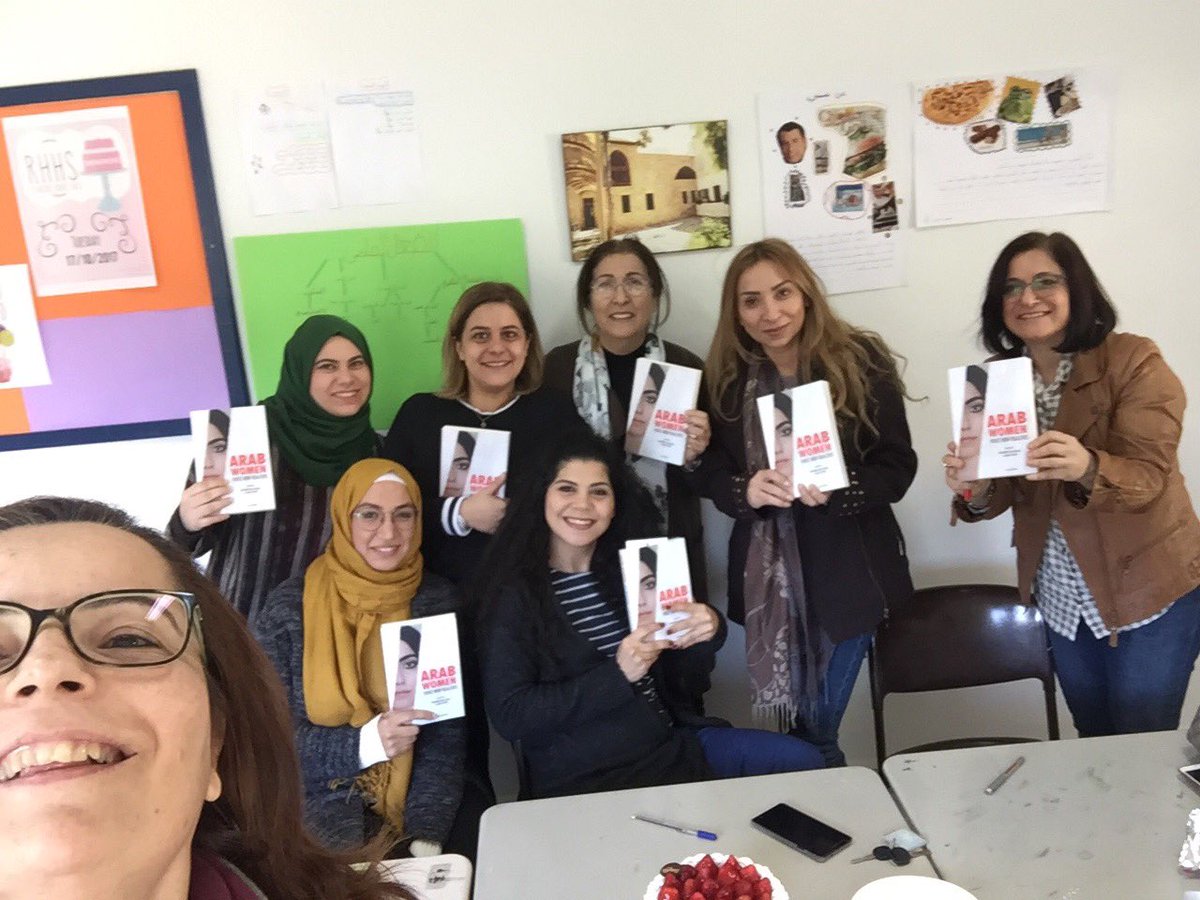 RHHS_EngDept's tweet photo. Congratulations to Ms Nisrine Sinjab Khateeb for her newest publication . As colleagues we wish all the best to a valuable member in the family of RHHS . A book signing to all 📝📝📝📝 https://t.co/8IJIvo4Uqo